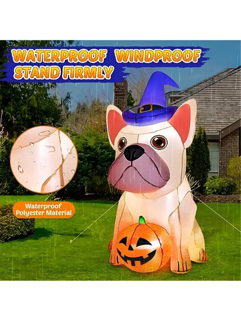 5Ft Halloween Inflatables Decorations Build-in Bright LEDs Blow Up Yard